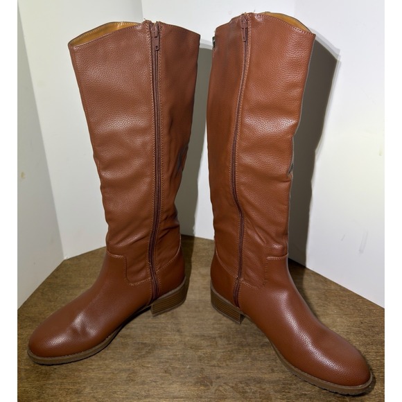 Women's Style & Co. Graciee - Size 7 1/2M - Knee-High Tall Riding Boots - Brown - Picture 4 of 10